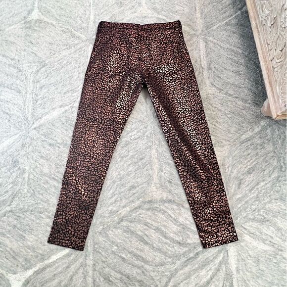 Banana Republic Mid Rise Ankle Rose Gold Metallic Leopard Print Jeans- NWT- sz6 - Picture 10 of 11